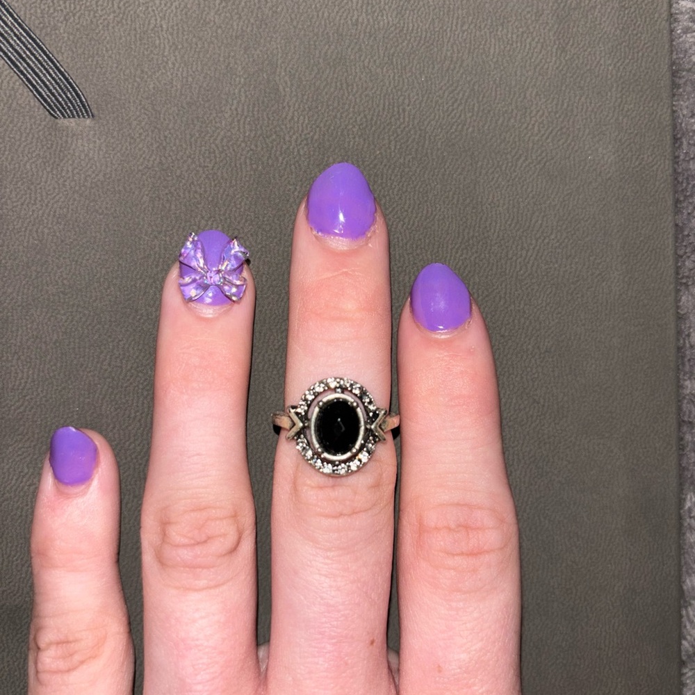 Black and Silver Ring